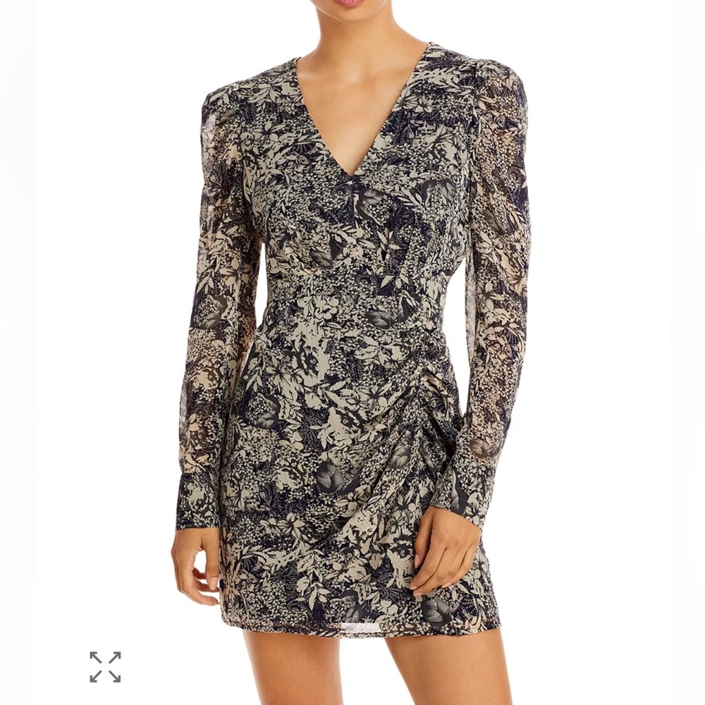 NWT Aqua Floral V-neck Long Sleeve Dress Size S